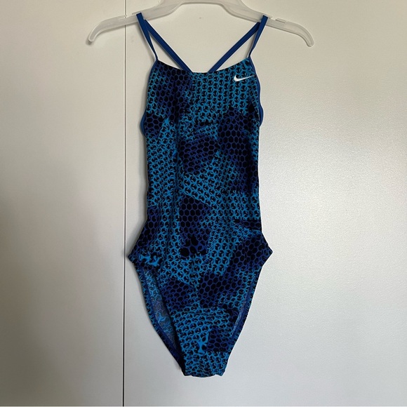 Nike Girls Nova Spark Racerback Blue One Piece Swimsuit size Girls 12 - Picture 7 of 8